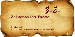Zelmanovics Emese névjegykártya